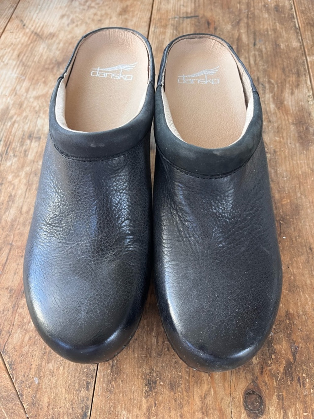 Dansko Black Leather Clogs